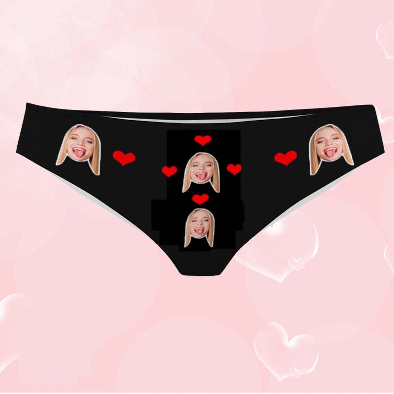 Custom Funny Heart Face Photo Boxer