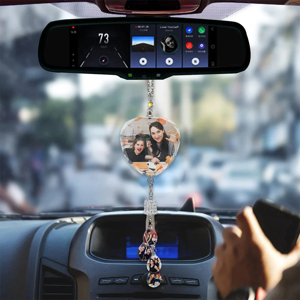 Personalisierter Foto-Glückskristall-Auto-Anhänger🚗