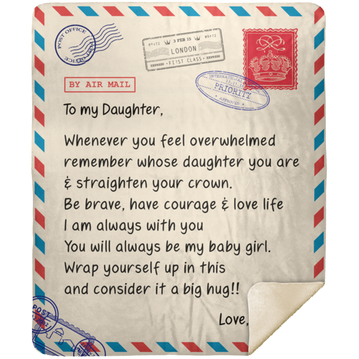 DAUGHTER from Mom | Crown | Premium Plush Blanket