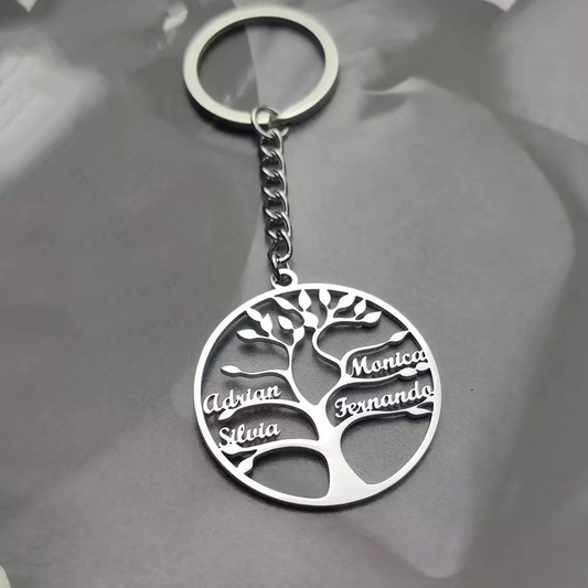 Personalized Tree of Life Name Keychain