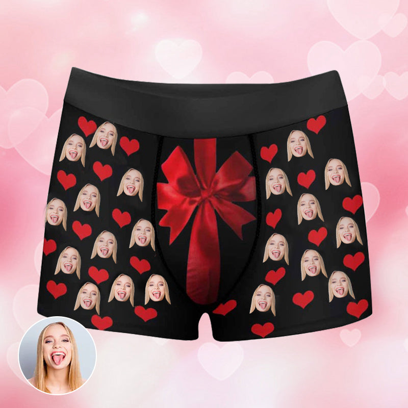 Custom Gift Heart Face Photo Boxer