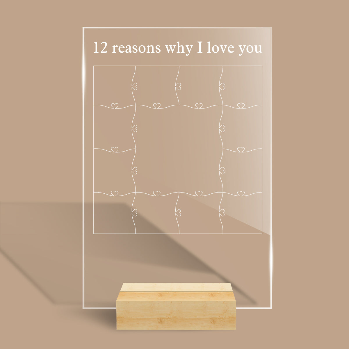 Personalized 12 Reasons Why I Love You Rectangular LED Lamp