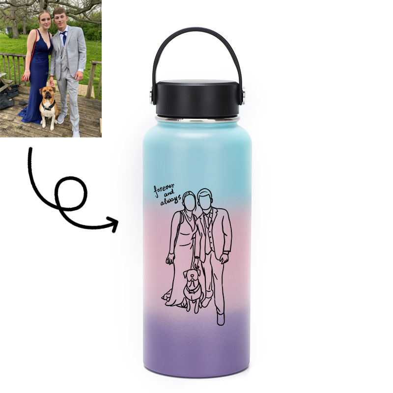 Personalisierte Line Art Thermosflasche 32oz