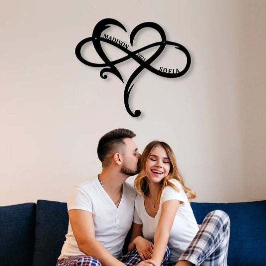 Signe en métal monogramme Infinity Couples