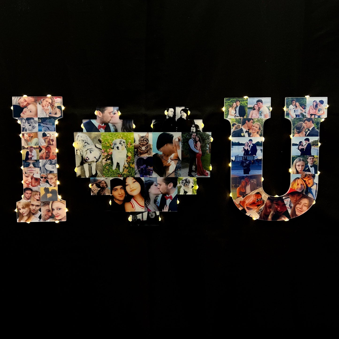 Custom Heart Shape Photo Collage Lamp