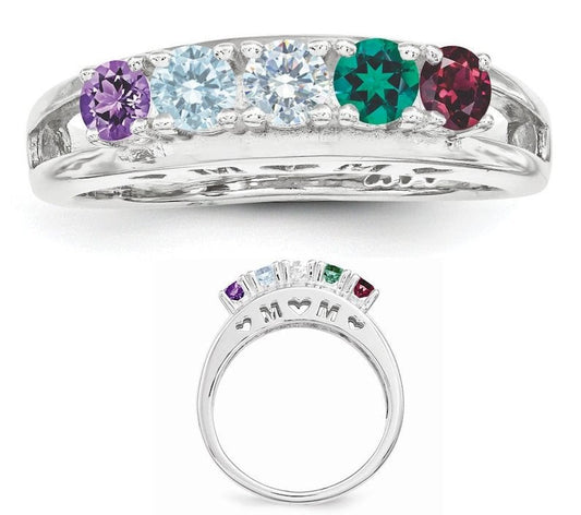 Familie Birthstones Ring-Mutterschmuck 