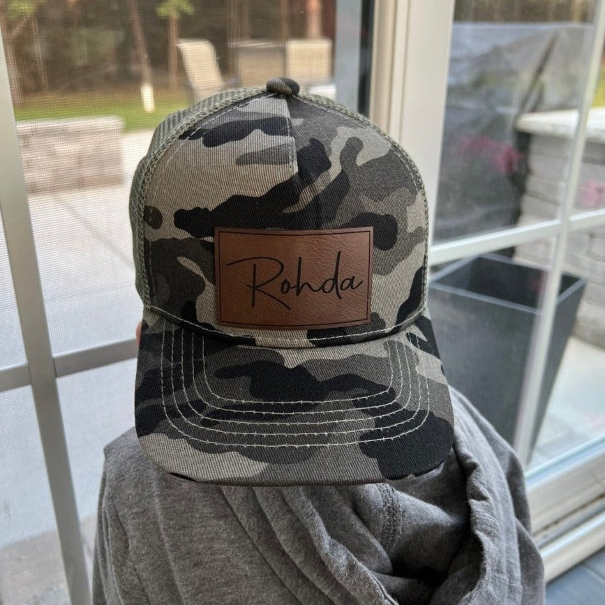 Custom Father & Children Leather Patch Hat