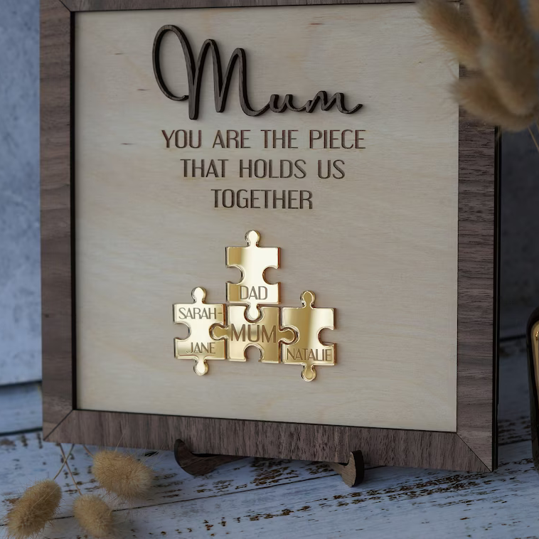 Personalisierte Mama Puzzleteile Namensschild 