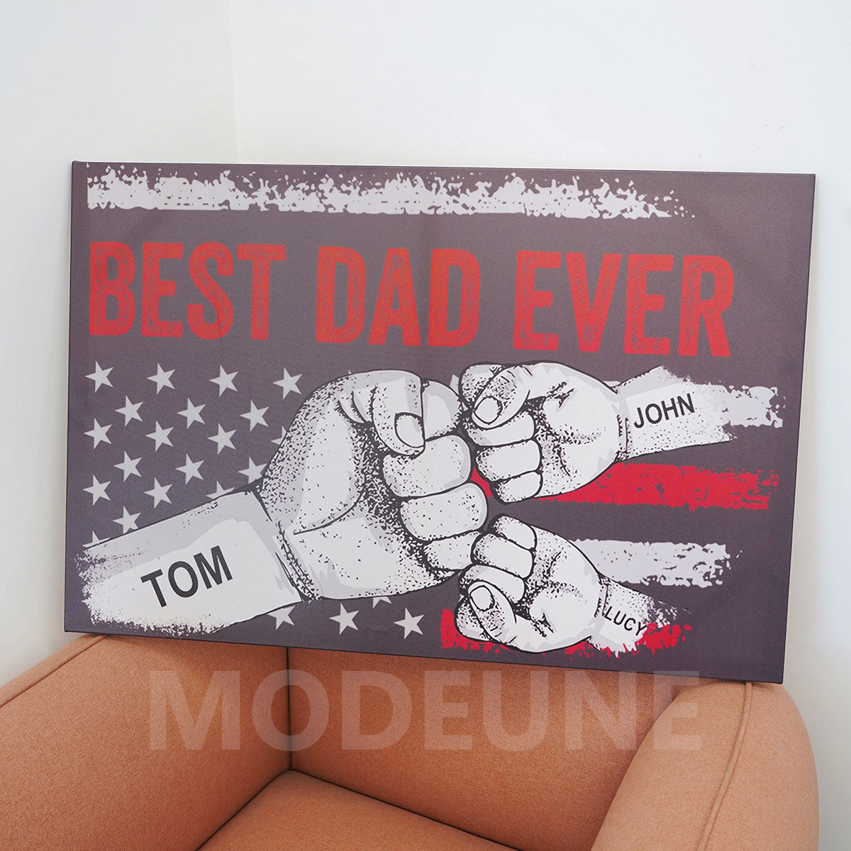 Best Dad Ever Premium Canvas Family