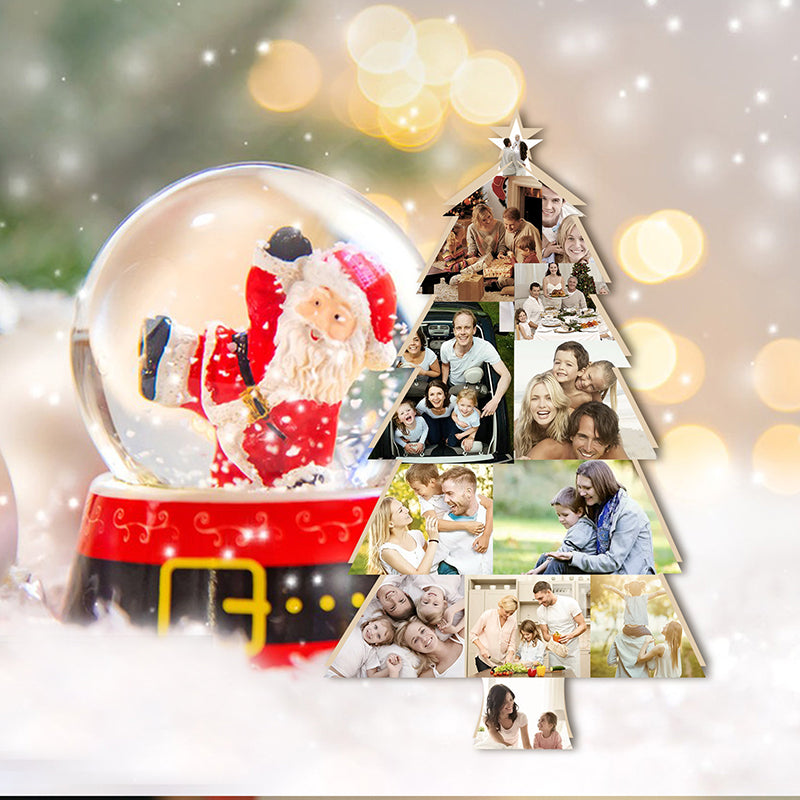 Custom Christmas Tree Shape Photo Collage Lamp with Photos