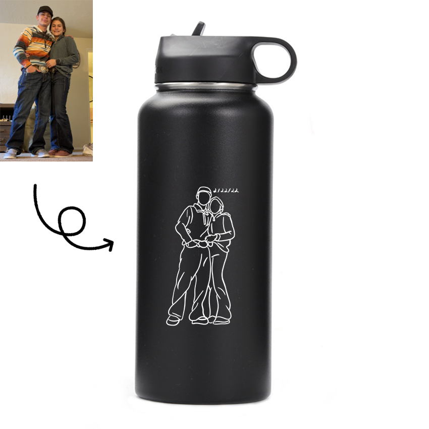 Personalisierte Line Art Thermosflasche 32oz