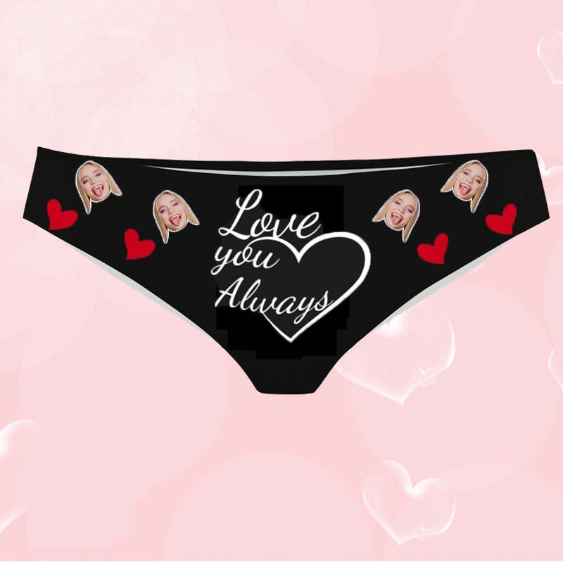 Custom Love You Always Face Heart Photo Boxer