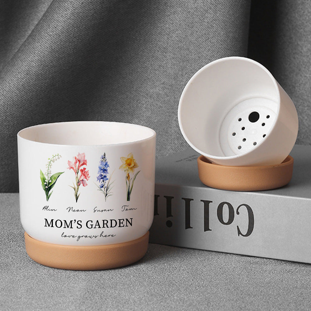 3D Print Customized Birth Flower Pot Mom's Garden is Her Children