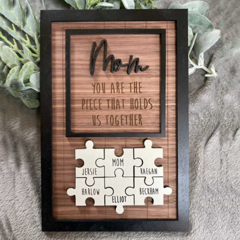 Personalisiertes Holzpuzzle-Rahmen-Geschenk für Mama 