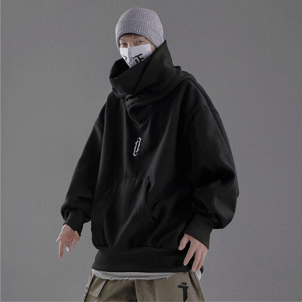 Ninja Double Neckline Cotton Hip Hop Hoodie