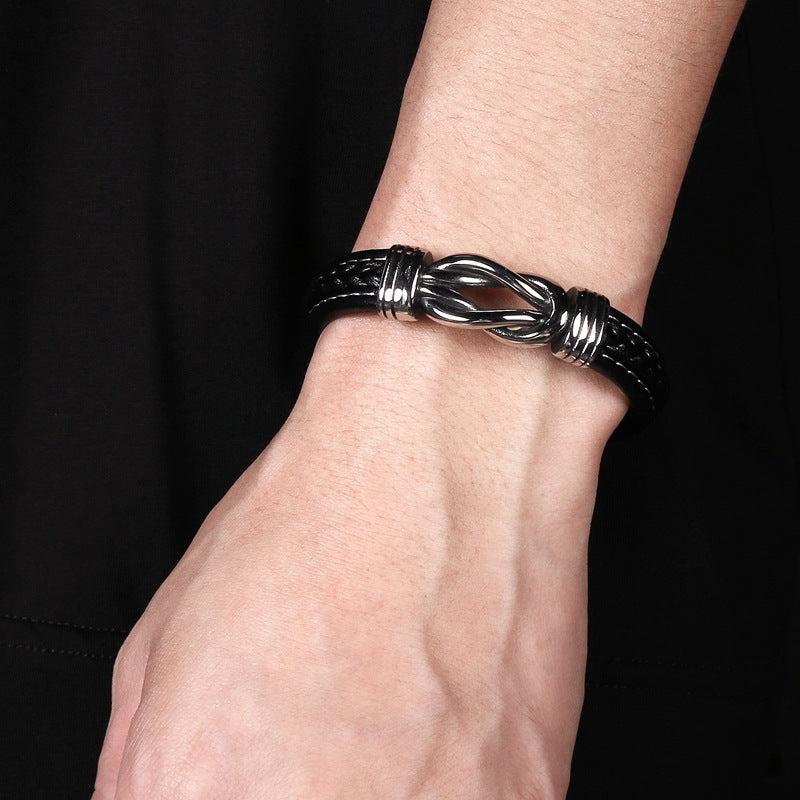 Bracelets Infinity en cuir pour hommes personnalisés