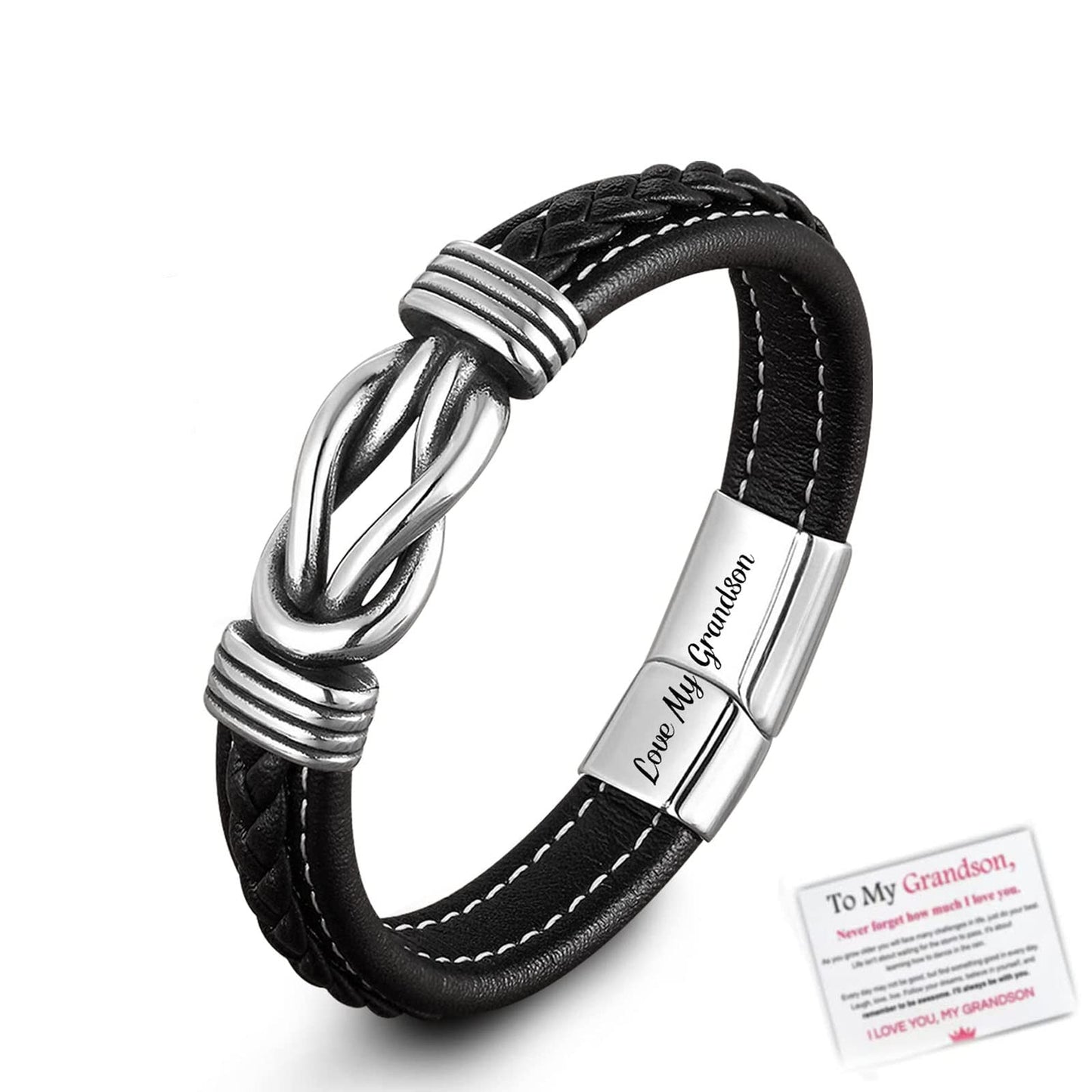 Bracelets Infinity en cuir pour hommes personnalisés