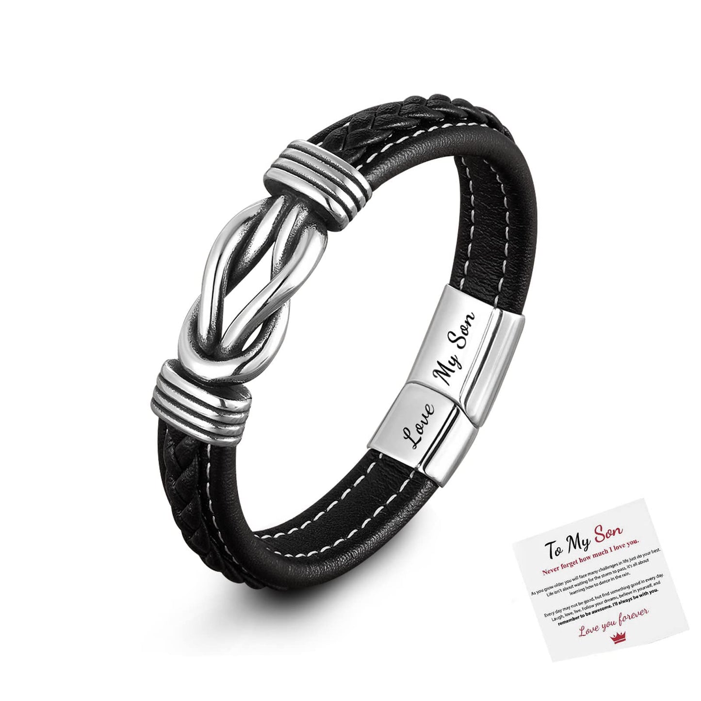 Bracelets Infinity en cuir pour hommes personnalisés