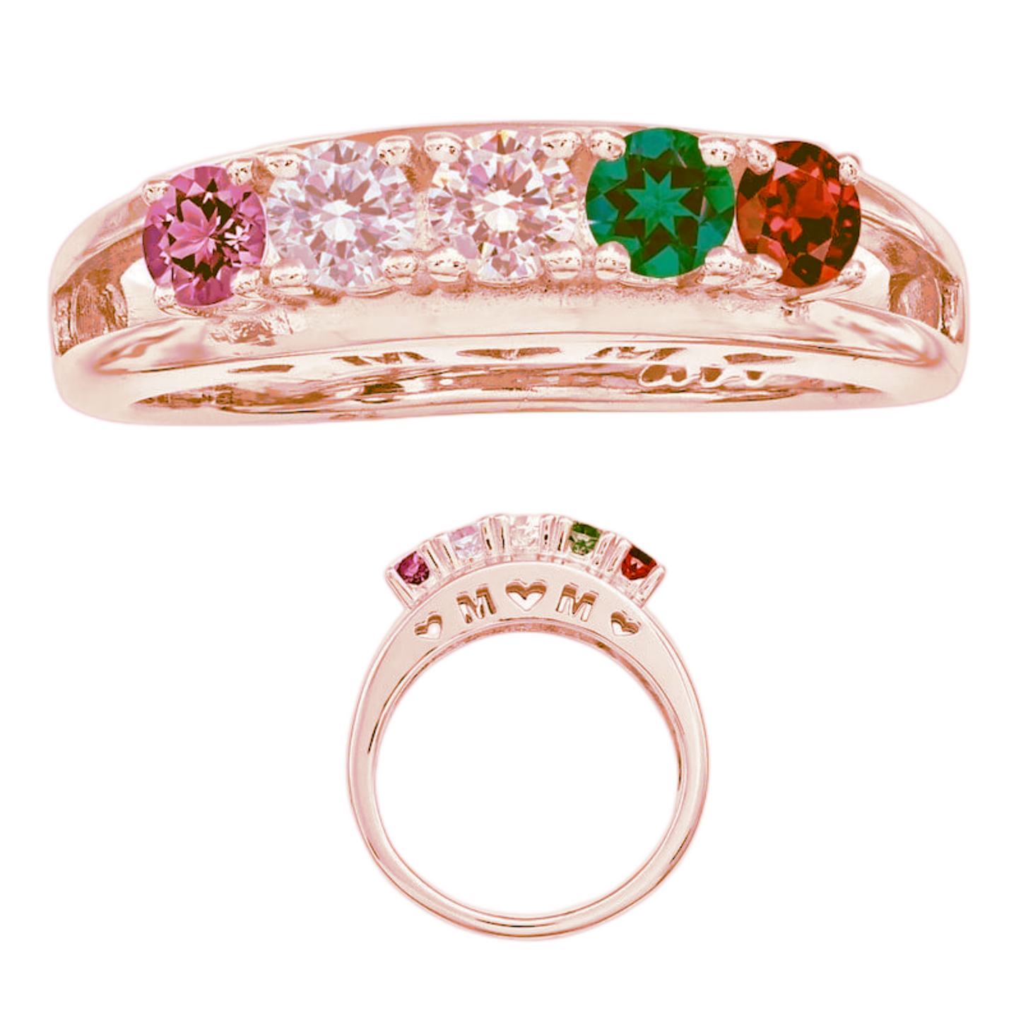 Familie Birthstones Ring-Mutterschmuck 