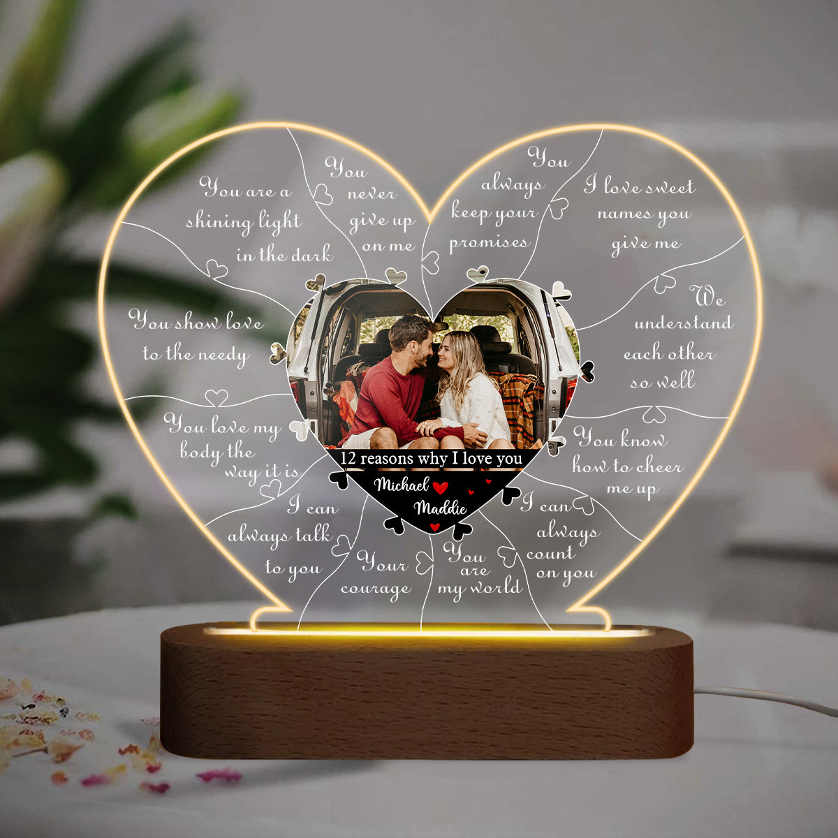 Personalized 12 Reasons Why I Love You LED Lamp💕