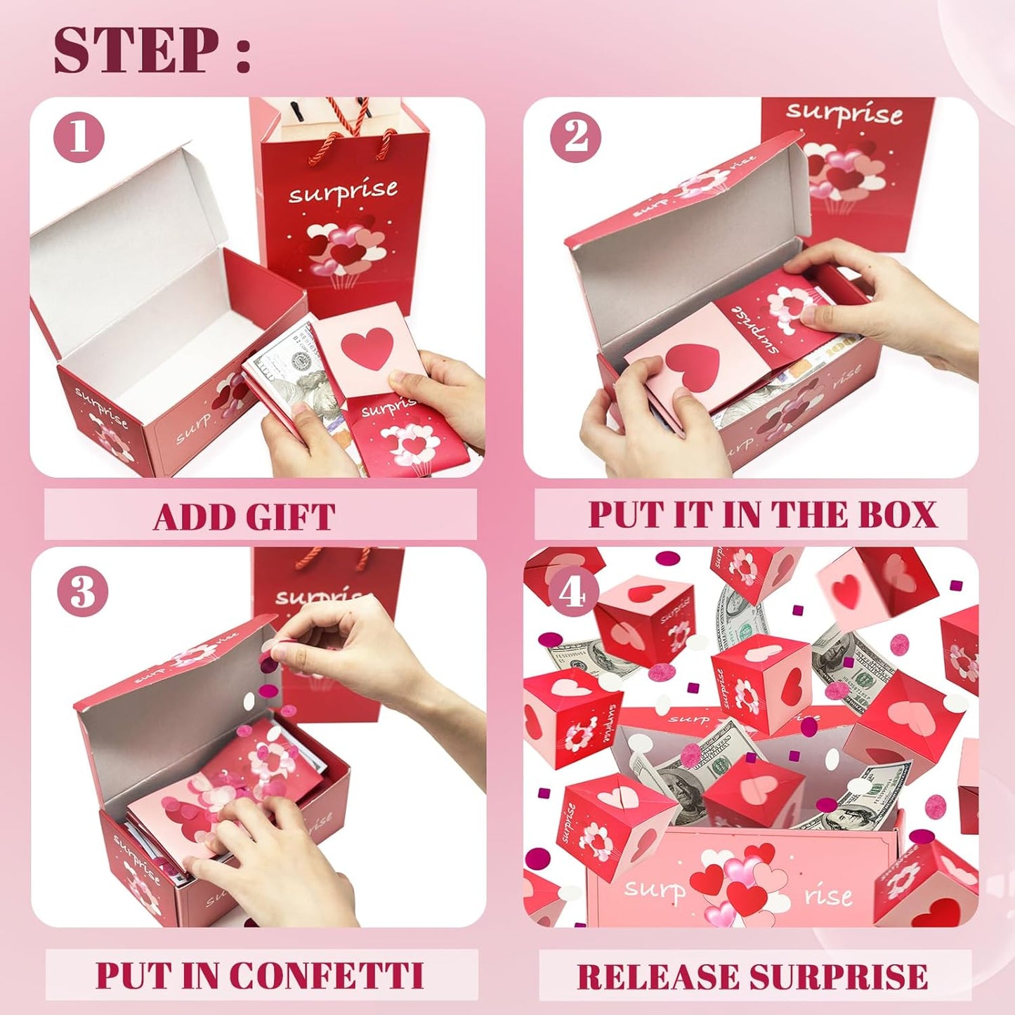 Valentine's Day Explosion Surprise Gift Box - 2024 Valentine's Day Surprise Gift