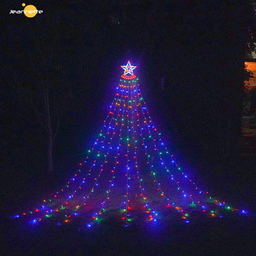 Weihnachtsschmuck Wasserfall Solarleuchten