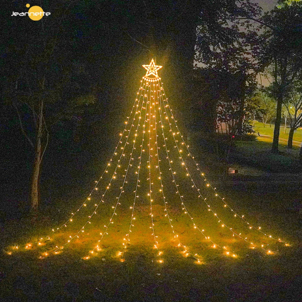 Weihnachtsschmuck Wasserfall Solarleuchten