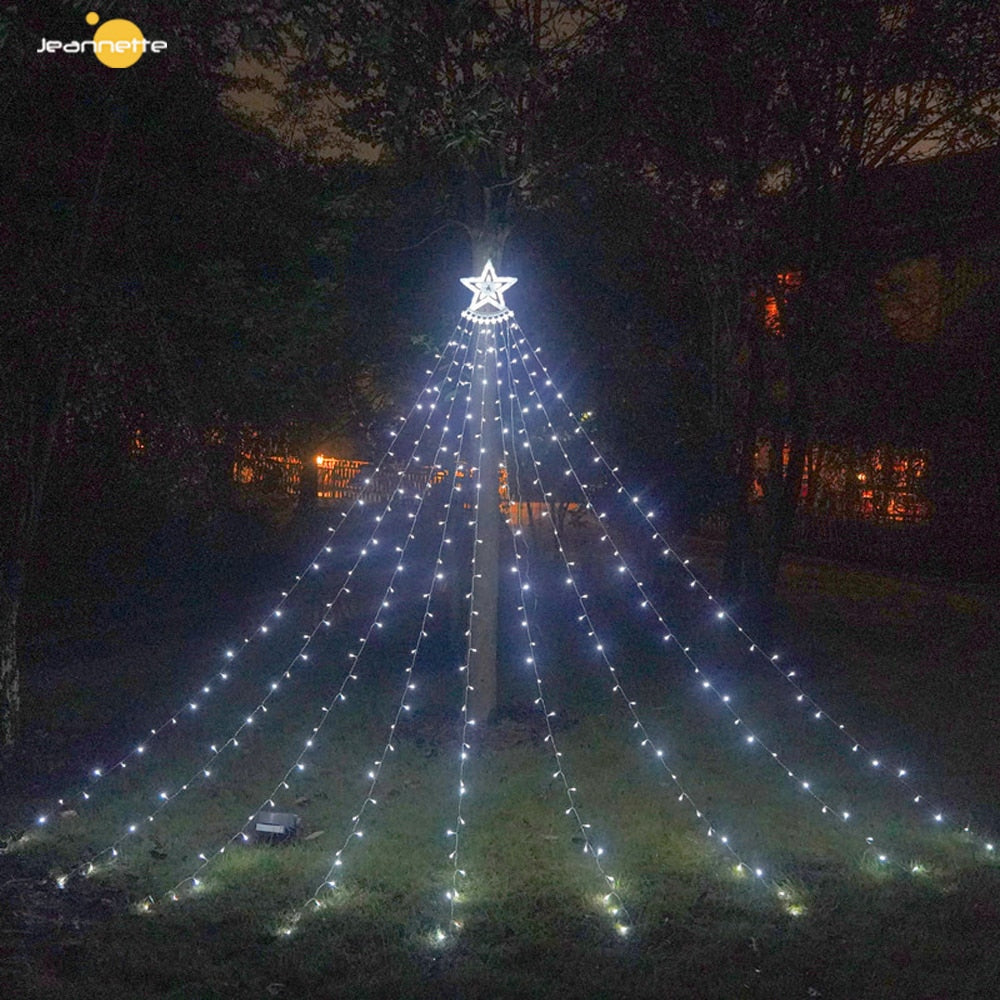 Weihnachtsschmuck Wasserfall Solarleuchten