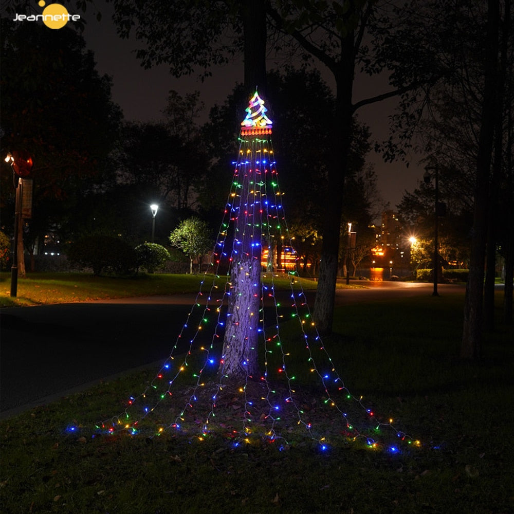 Weihnachtsschmuck Wasserfall Solarleuchten