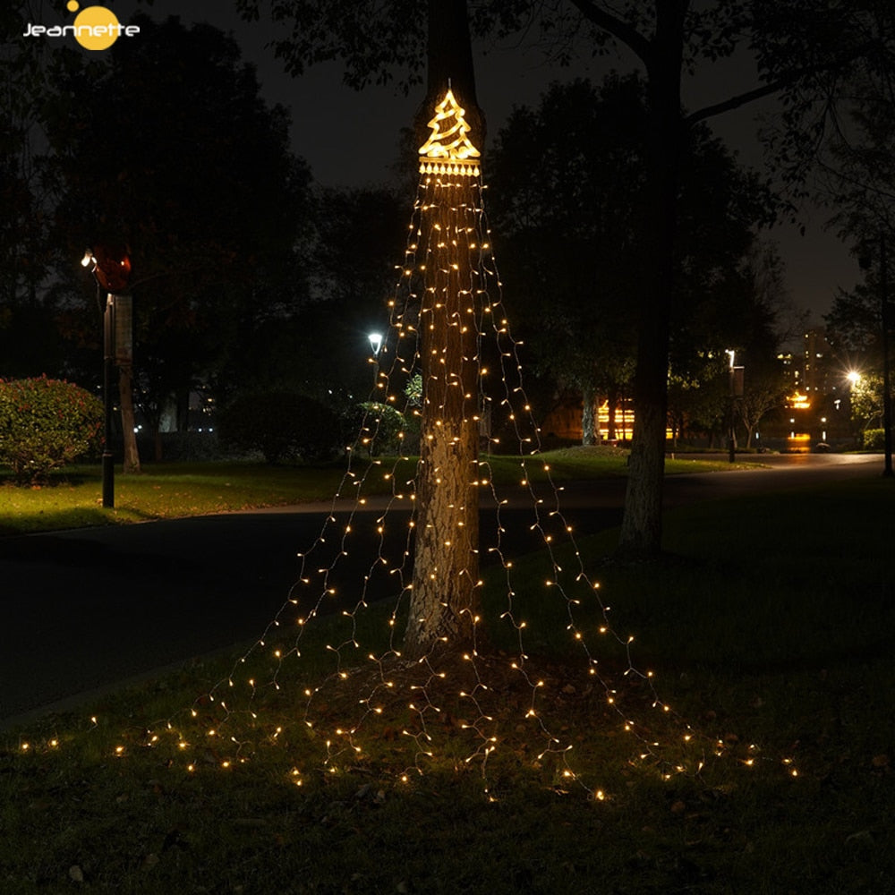 Weihnachtsschmuck Wasserfall Solarleuchten