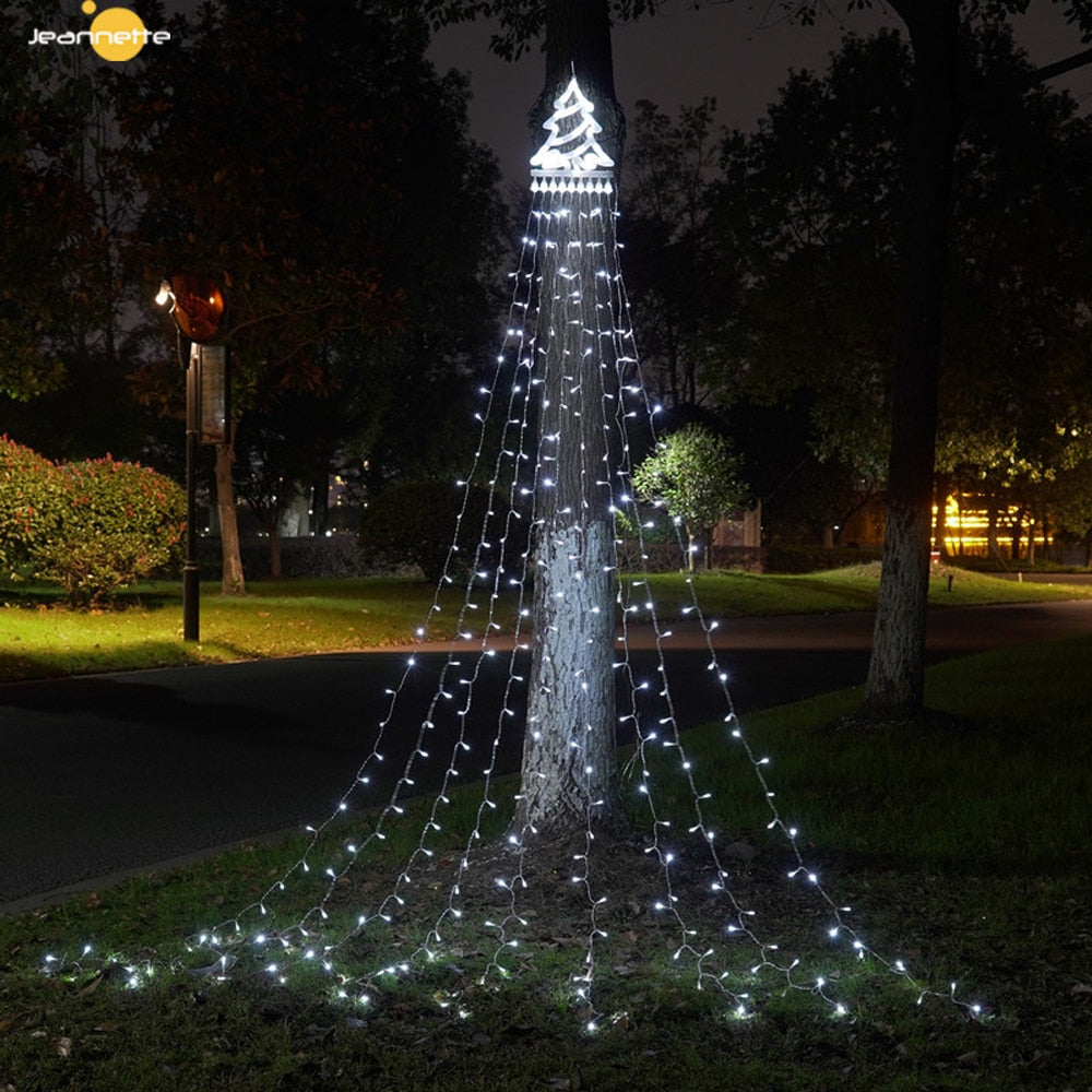 Weihnachtsschmuck Wasserfall Solarleuchten