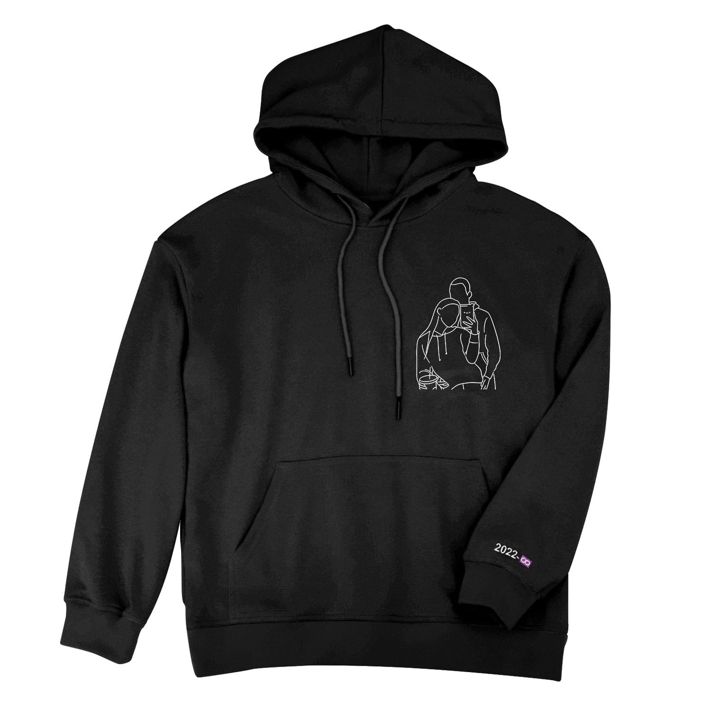 Custom Embroidered Line Drawing Hoodie