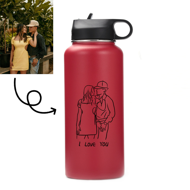 Personalisierte Line Art Thermosflasche 32oz