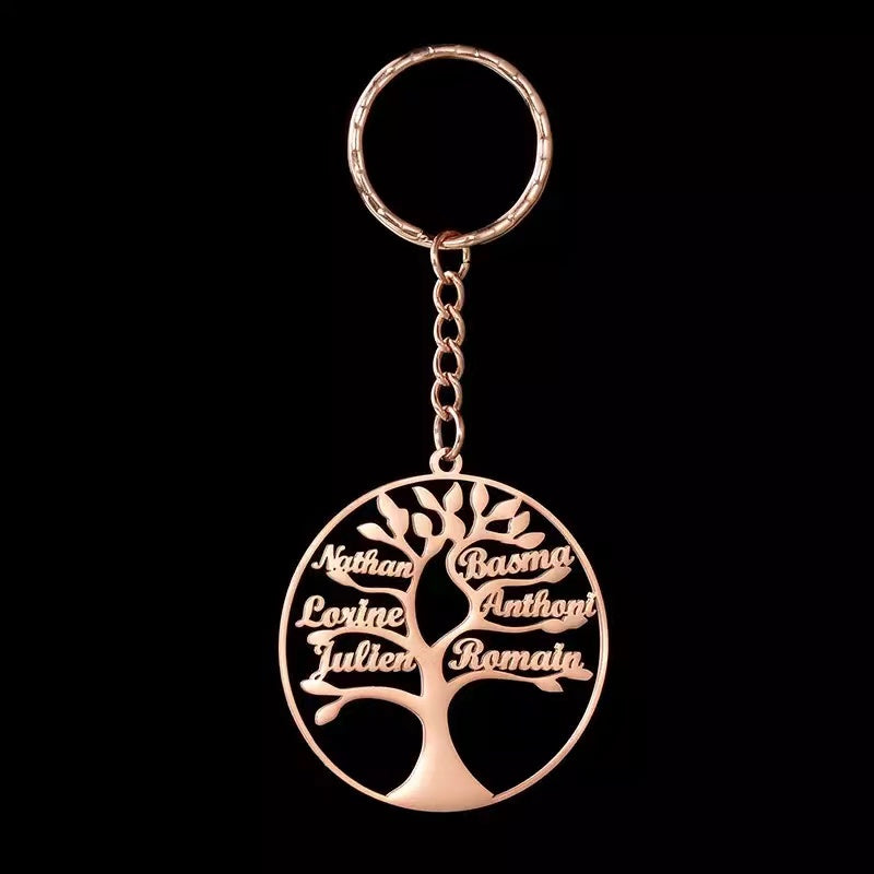 Personalized Tree of Life Name Keychain