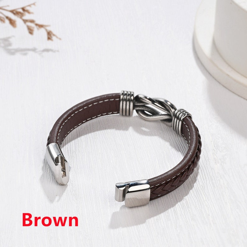 Bracelets Infinity en cuir pour hommes personnalisés