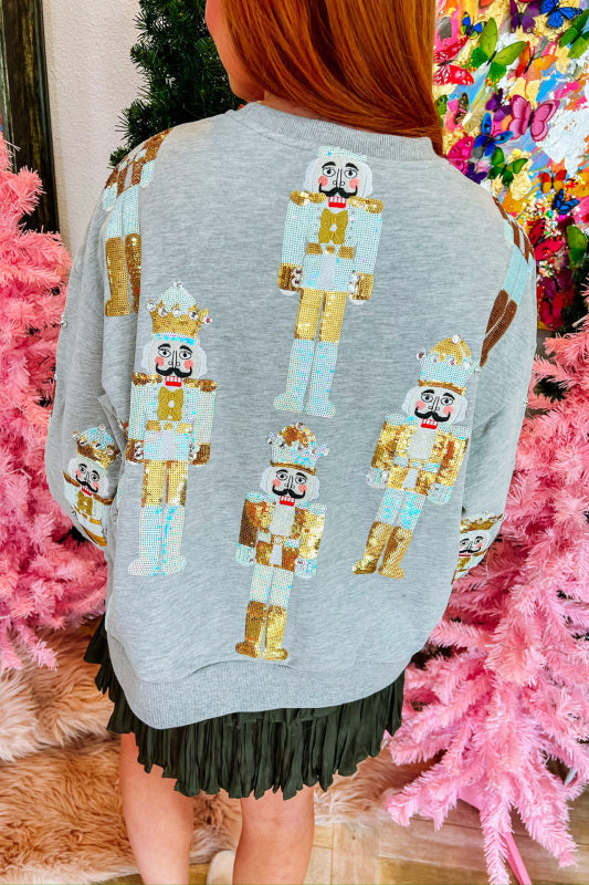 Christmas sequined crew neck sweatshirt