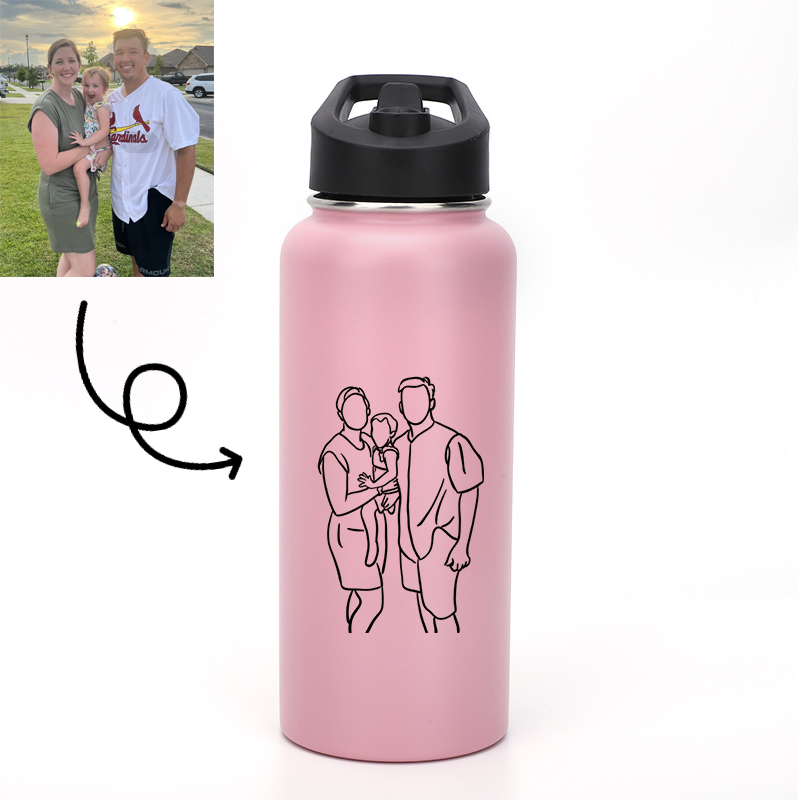 Personalisierte Line Art Thermosflasche 32oz