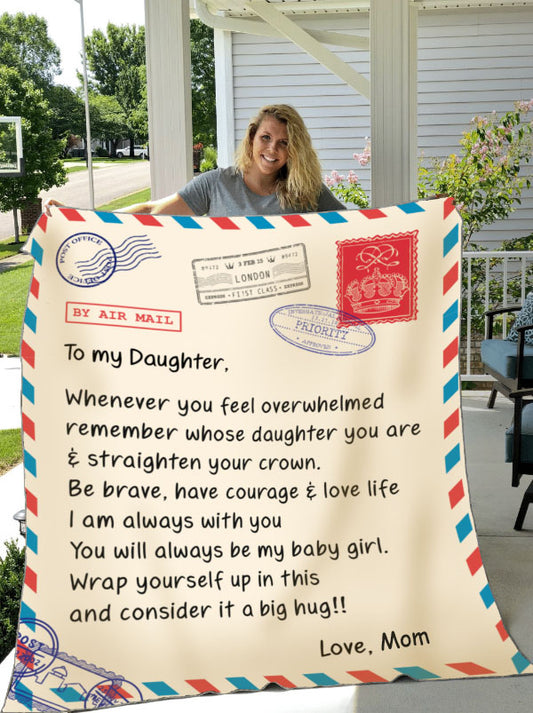 DAUGHTER from Mom | Crown | Premium Plush Blanket