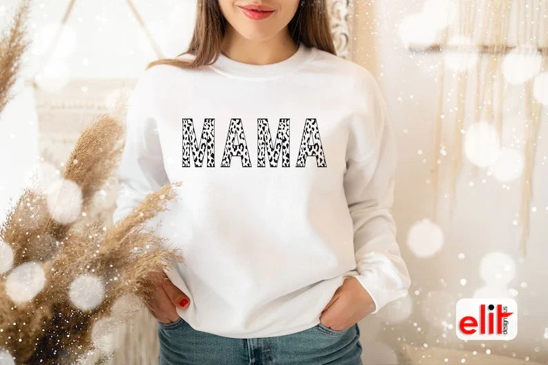 Leopard Print Mama Sweatshirt, Geschenke für Mama