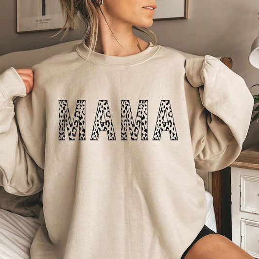 Leopard Print Mama Sweatshirt, Geschenke für Mama