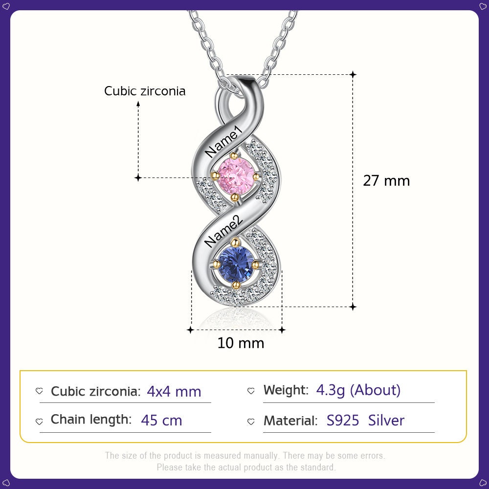 Personalized Mothers Rings Necklace with Birthstones