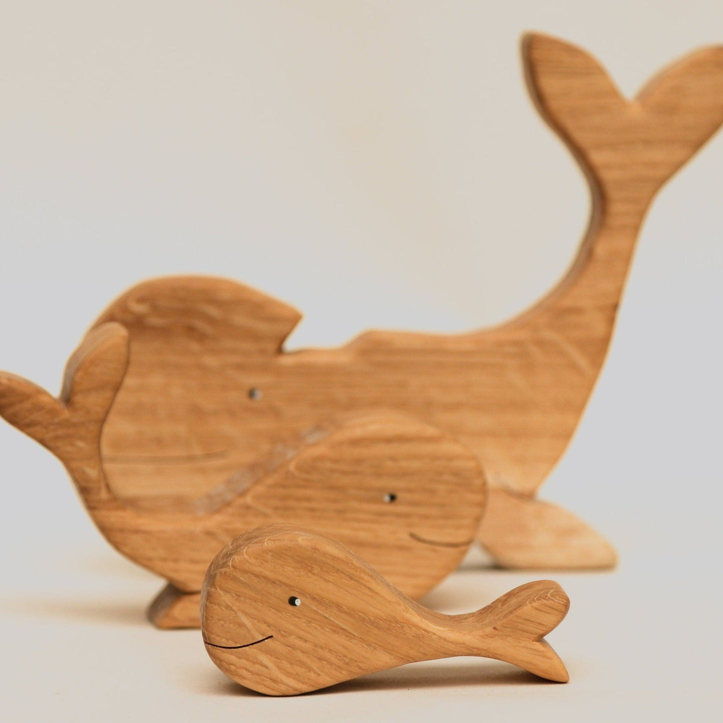Wooden whales  family puzzle