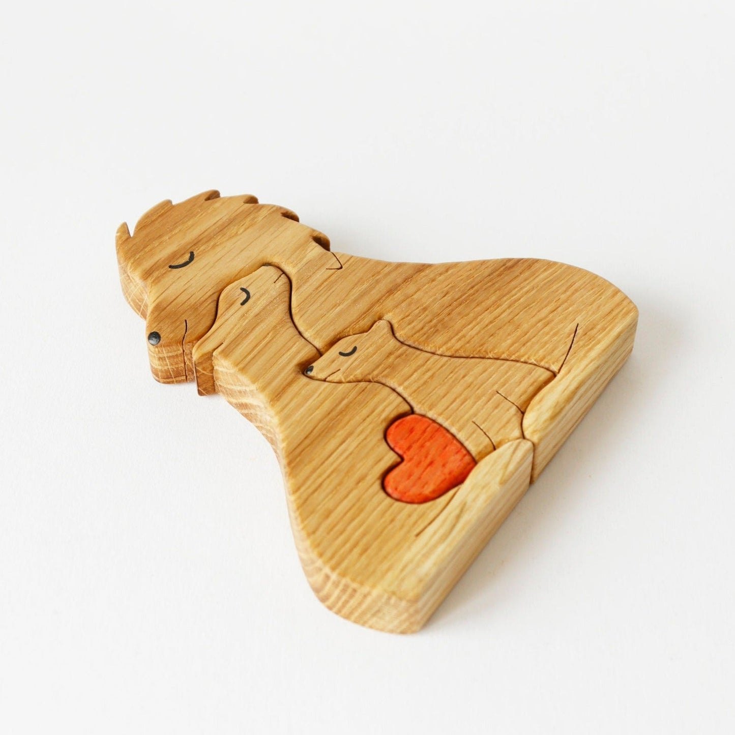 Wooden lion family puzzle